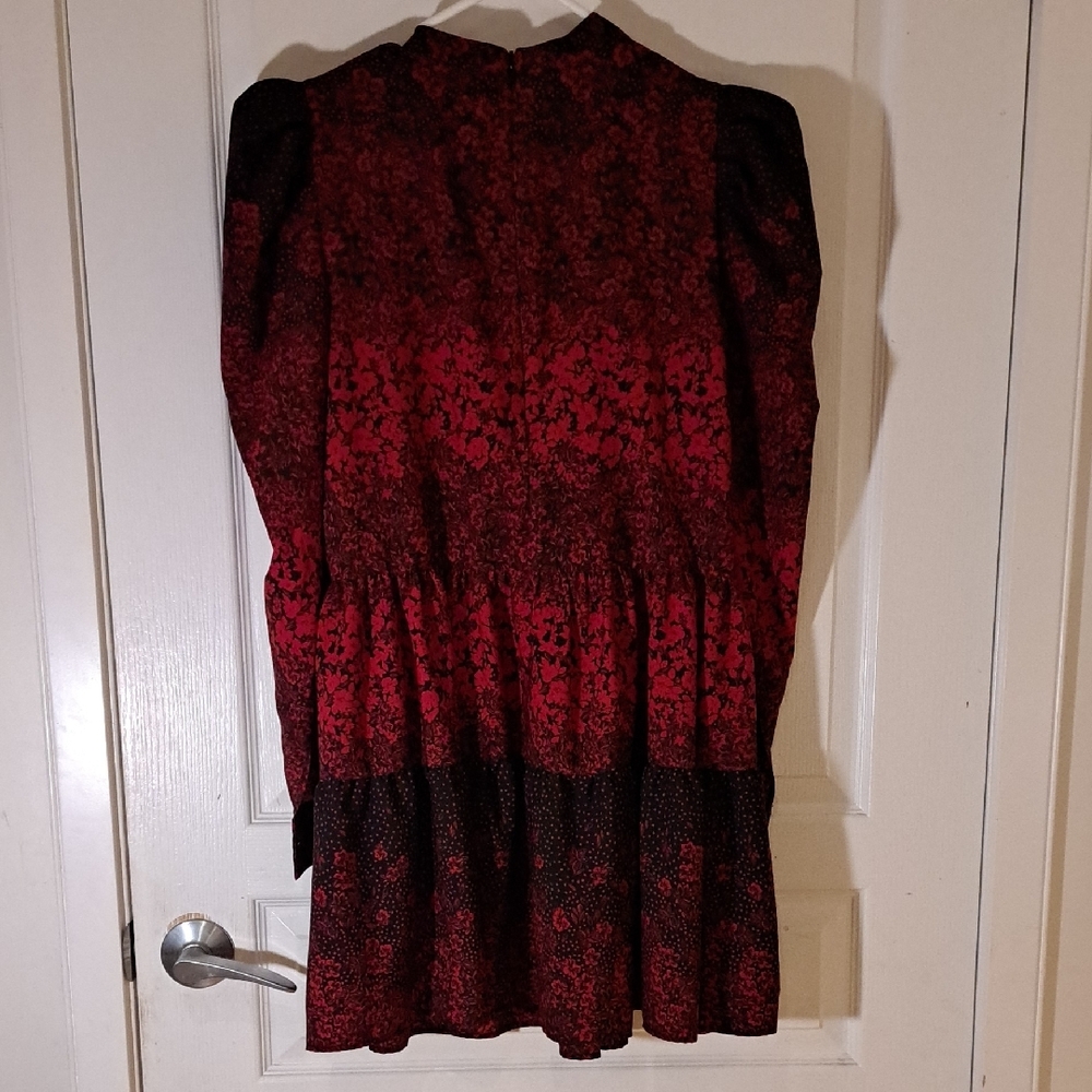 145 - Topshop Red and Black Floral Pattern Dress Or Top - Picture 8 of 10